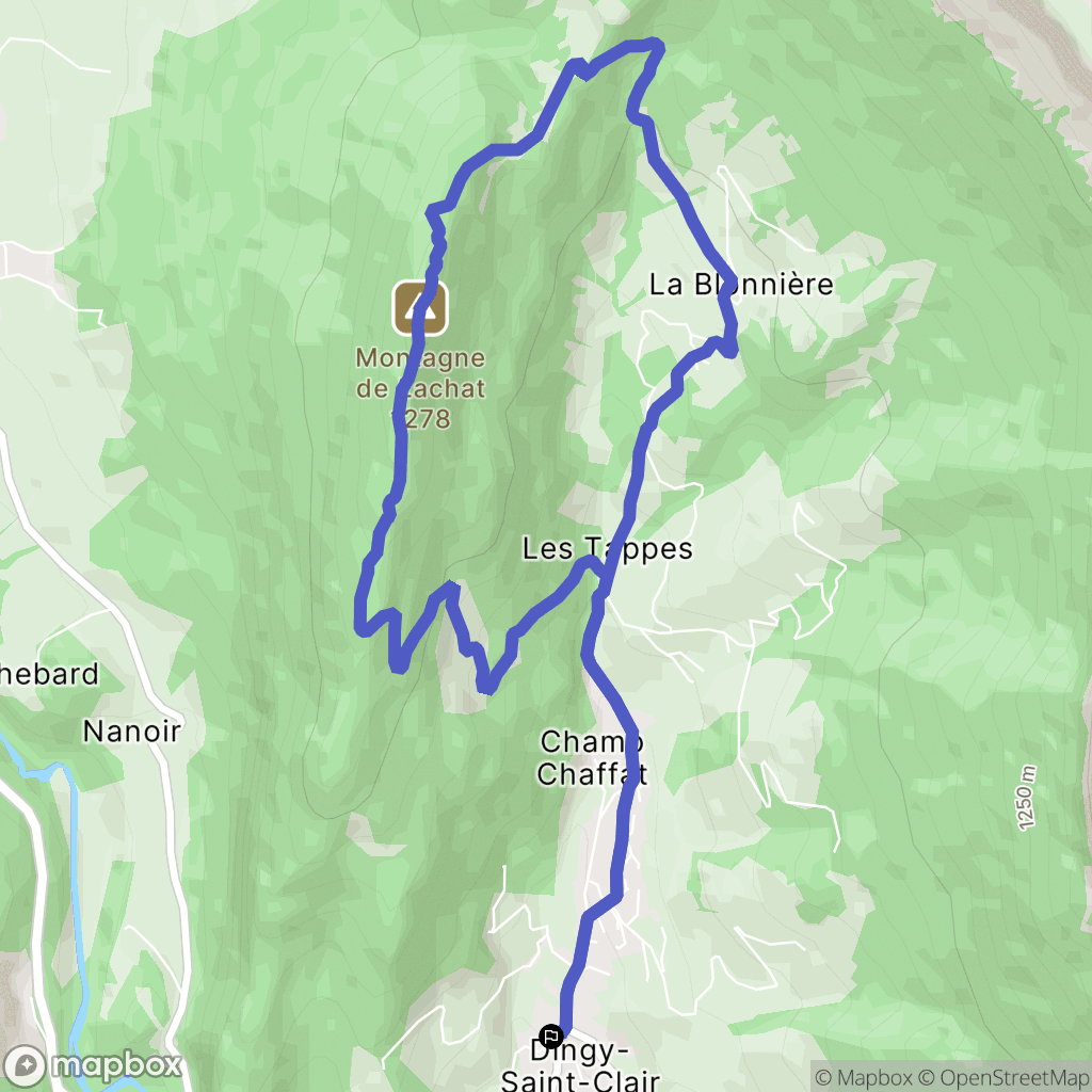 Dingy-Saint-Clair : carte du parcours de randonnée - France