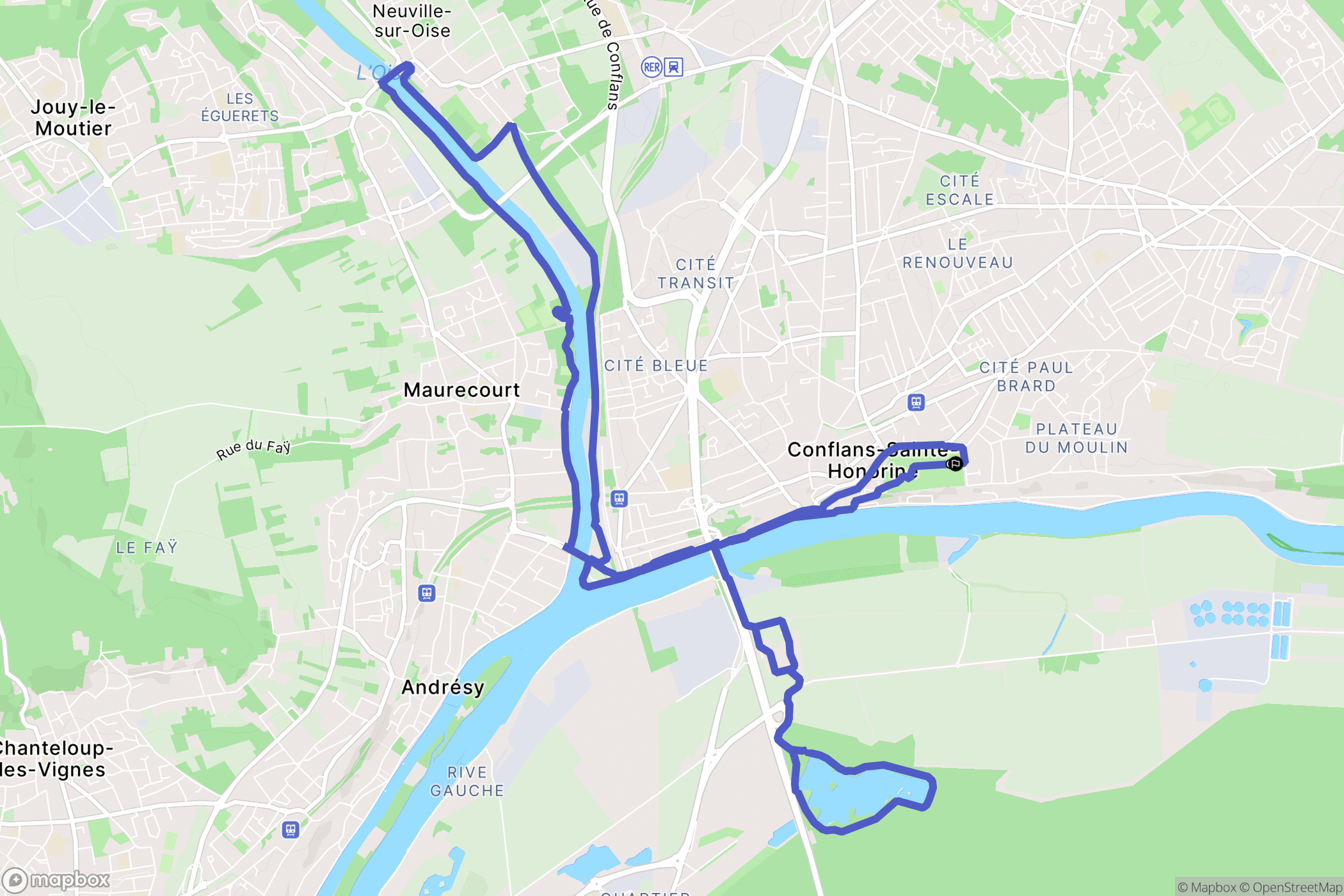 Conflans-Sainte-Honorine : carte du parcours de randonnée - France