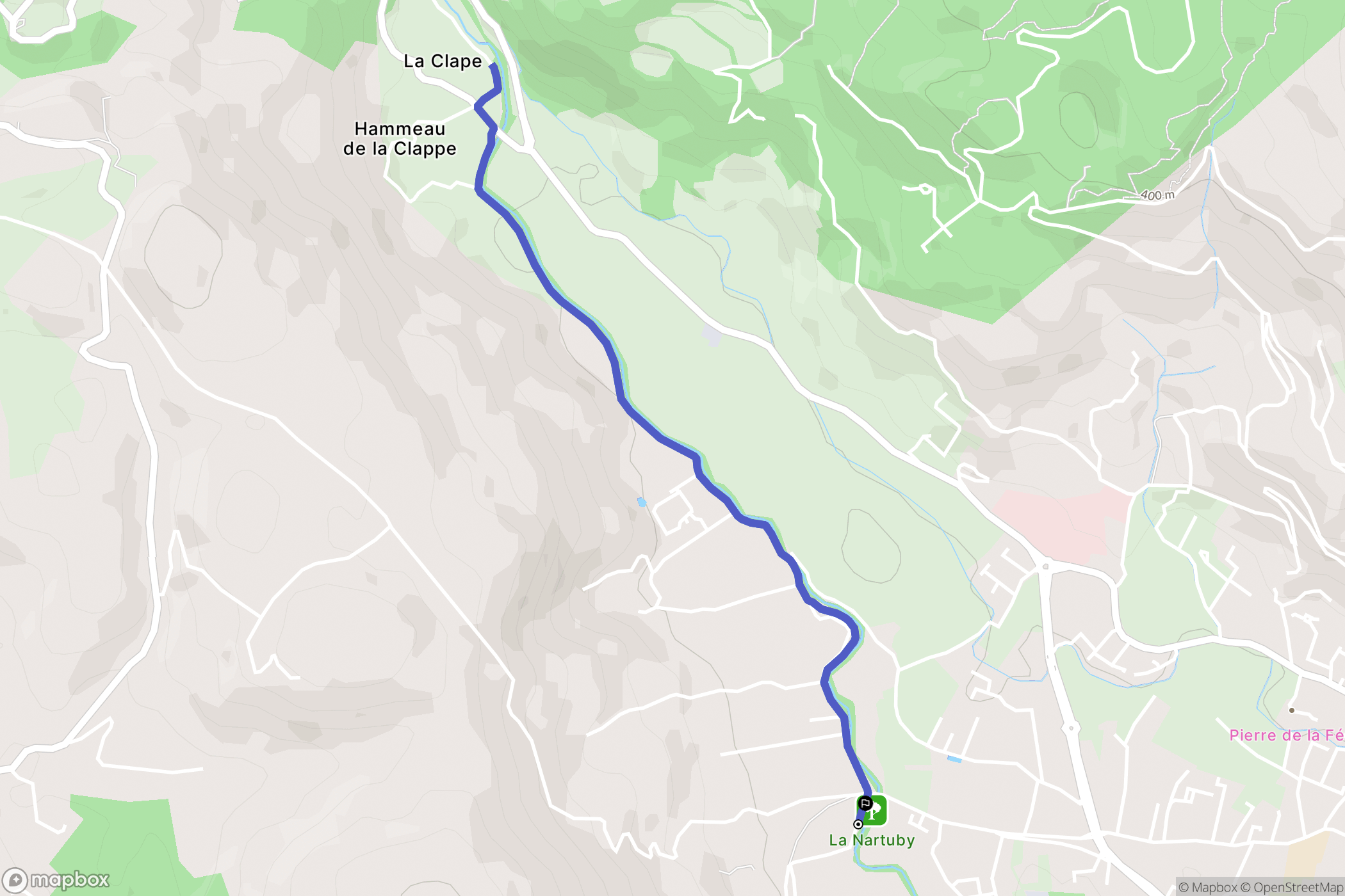 Draguignan : carte du parcours de randonnée - France