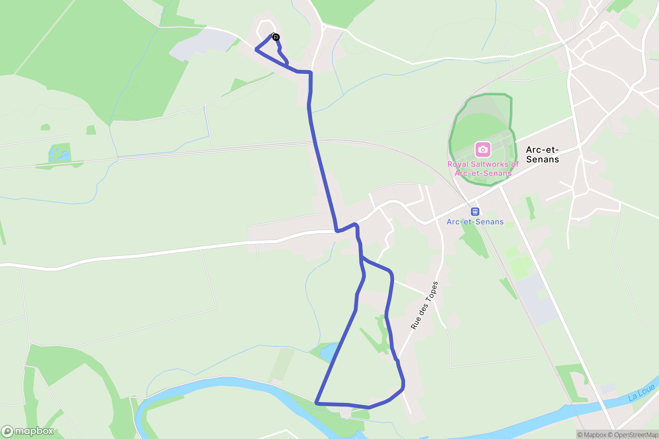 Arc-et-Senans : carte du parcours de randonnée - France