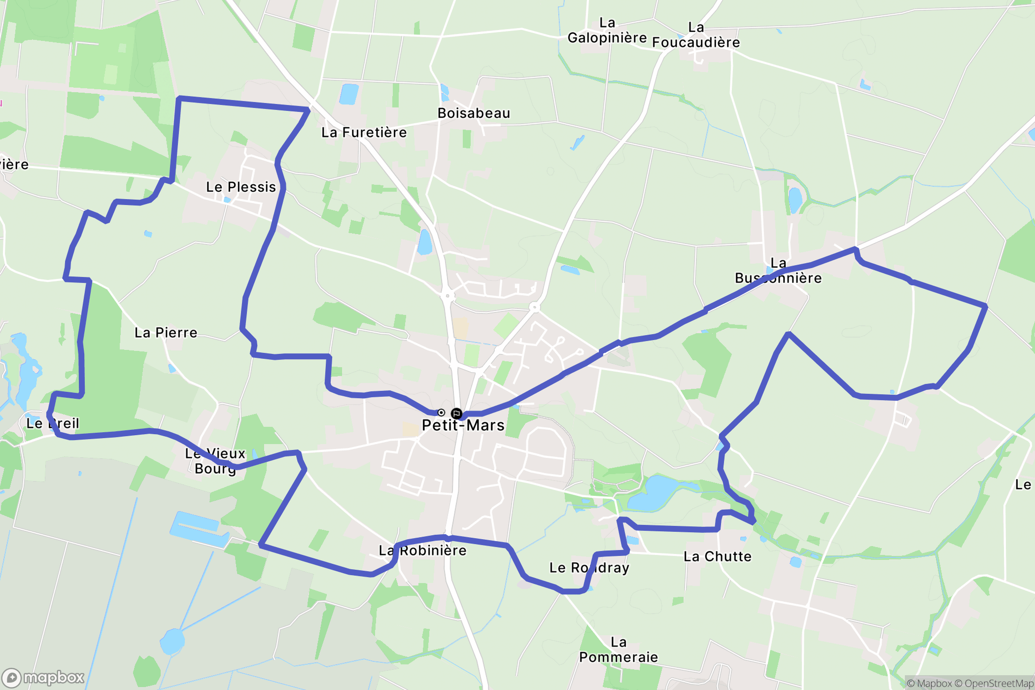 Petit-Mars : carte du parcours de randonnée - France