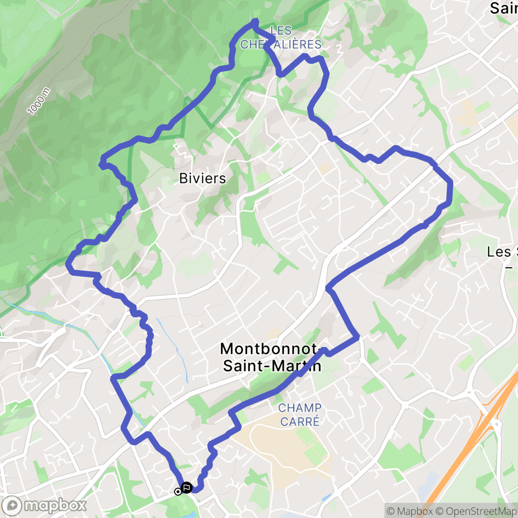 Meylan : carte du parcours de randonnée - France