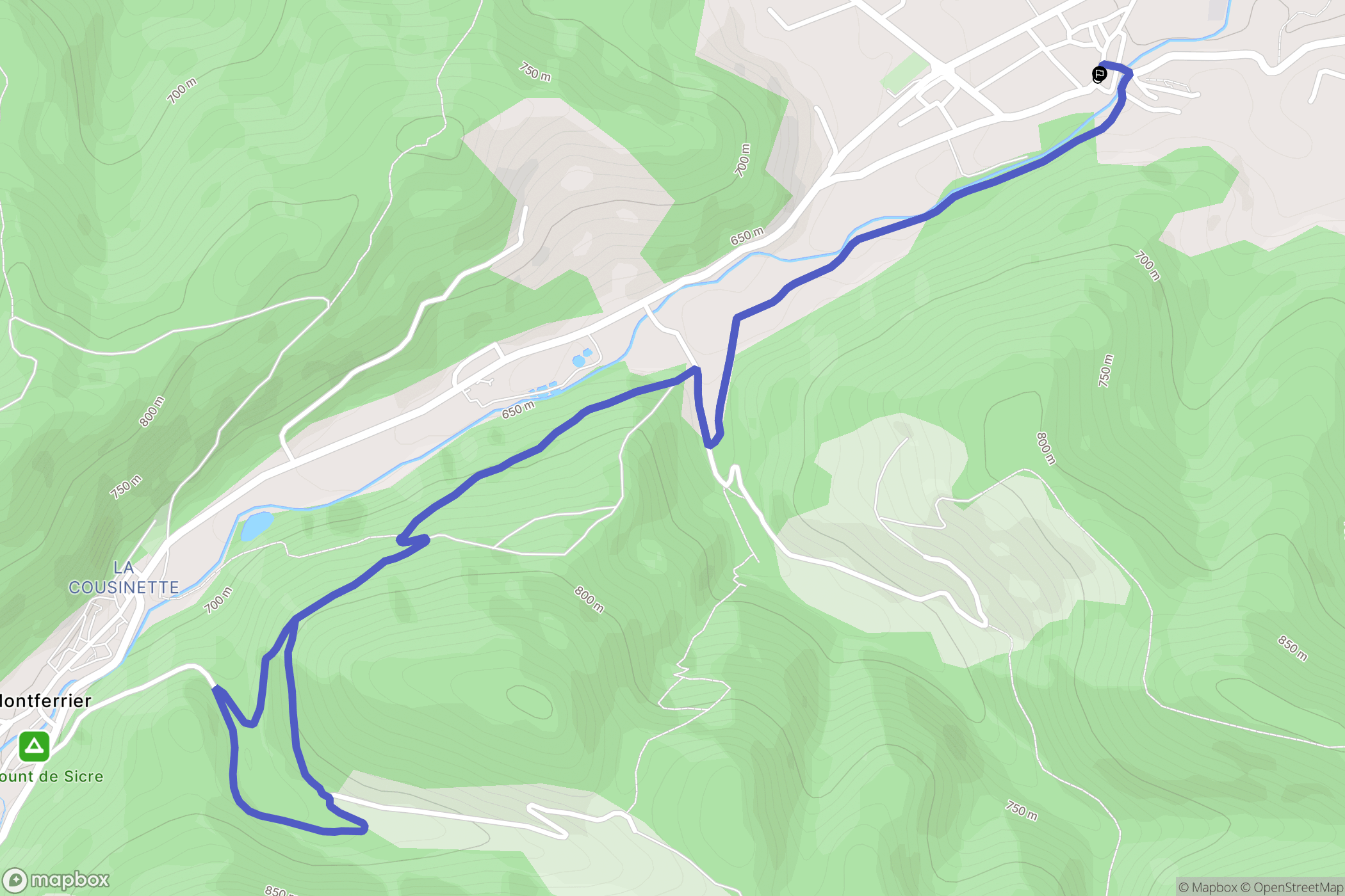 Villeneuve-d'Olmes : carte du parcours de randonnée - France