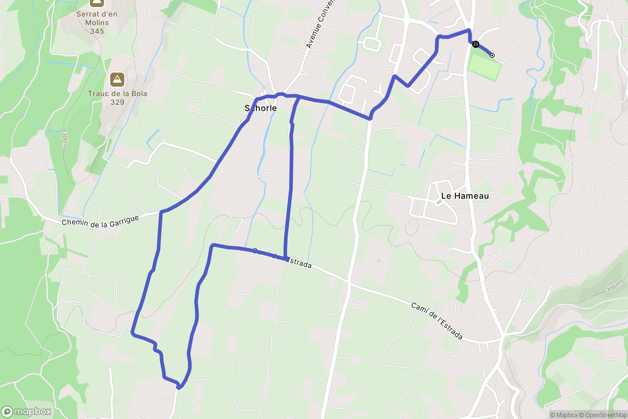 Vinça : carte du parcours de randonnée - France