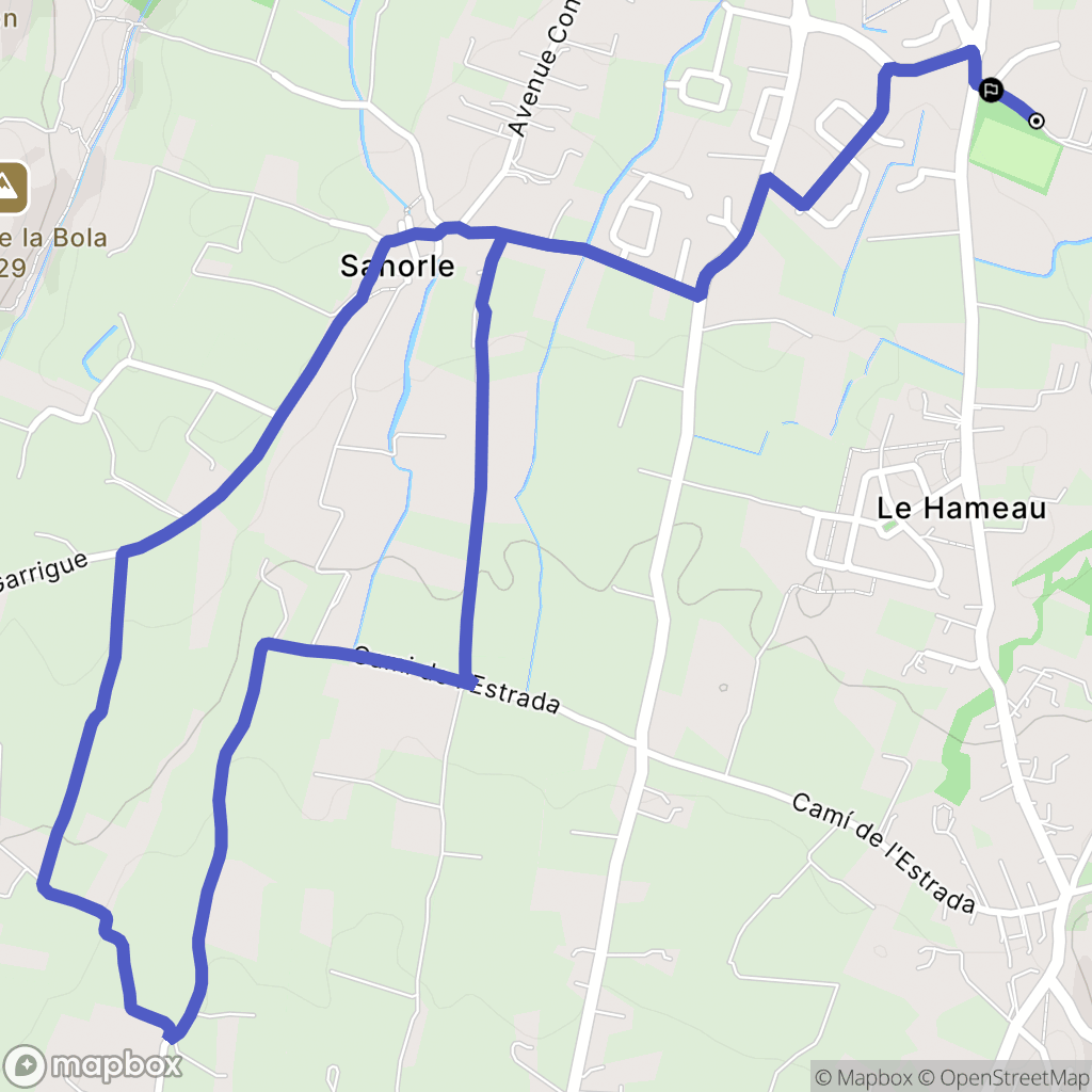 Vinça : carte du parcours de randonnée - France