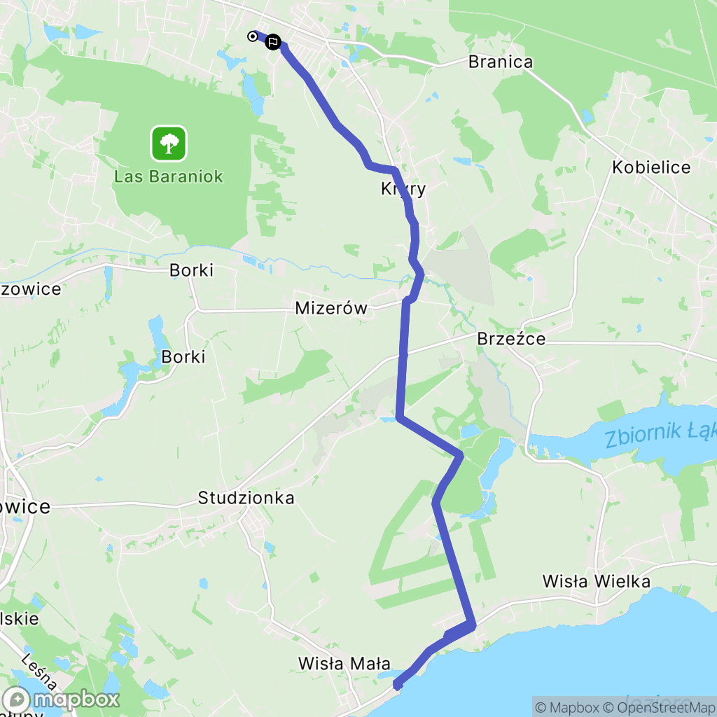 Suszec: mapa trasy - Poland