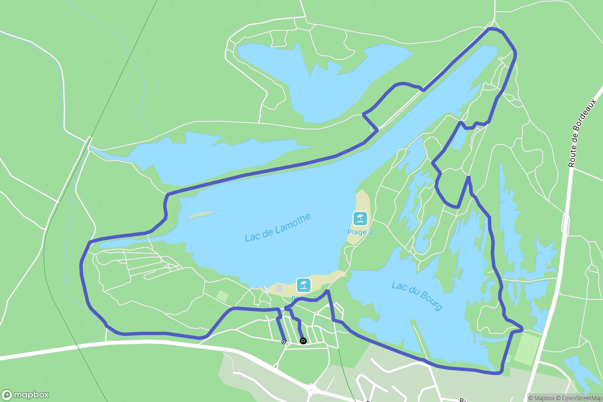 Hostens : carte du parcours de randonnée - France
