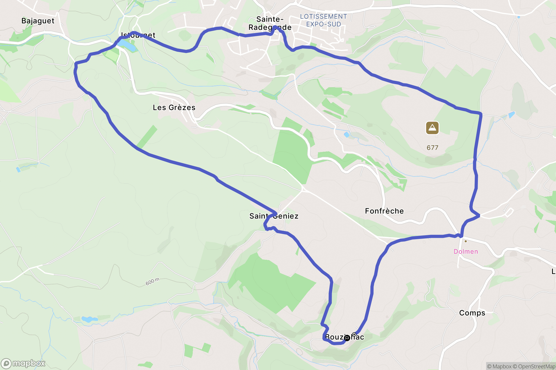 Sainte-Radegonde : carte du parcours de randonnée - France