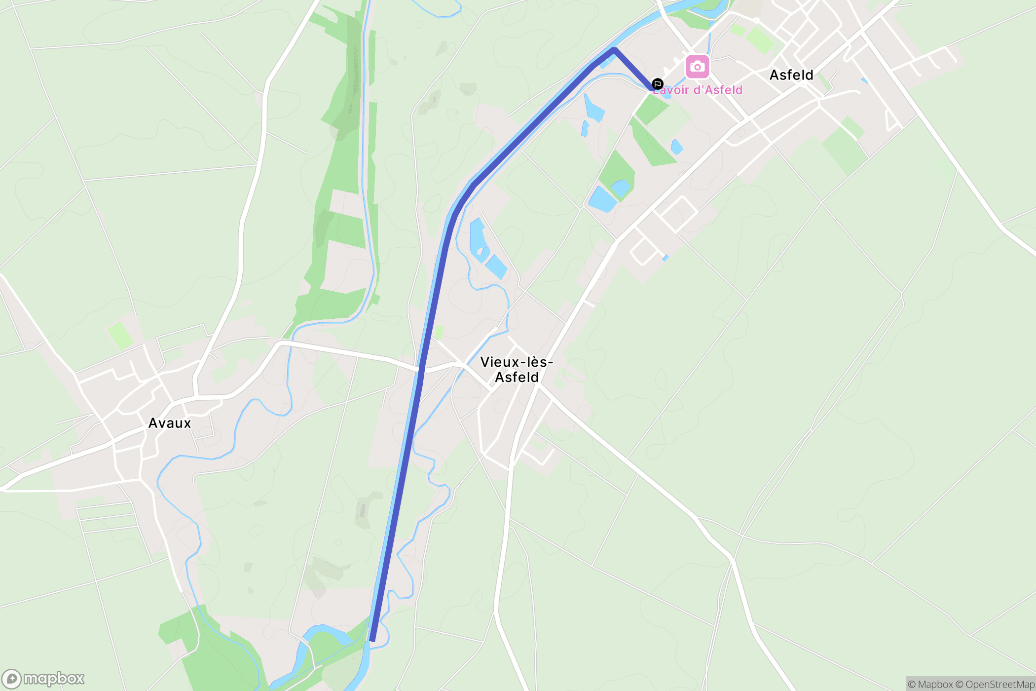 Asfeld : carte du parcours de randonnée - France