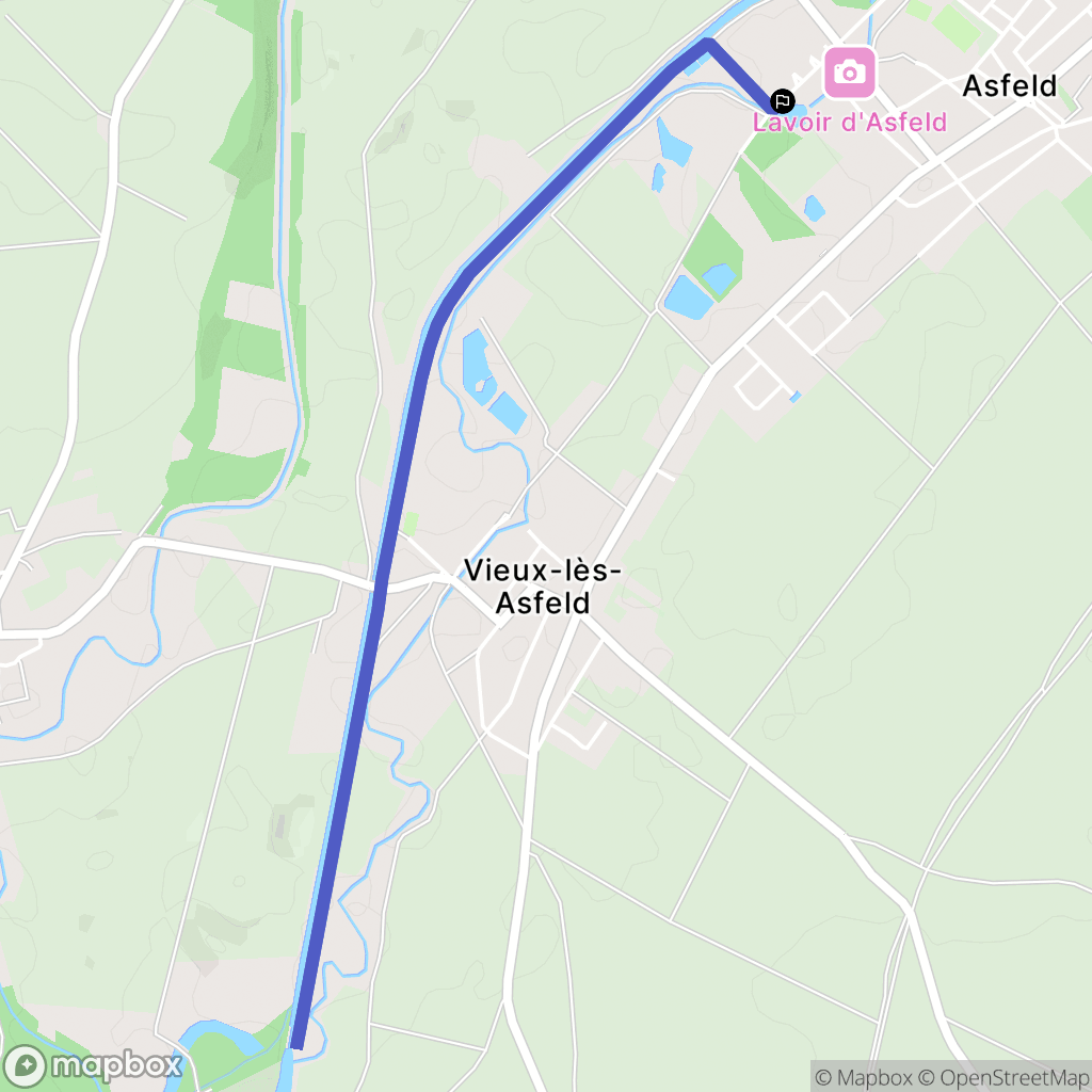 Asfeld : carte du parcours de randonnée - France