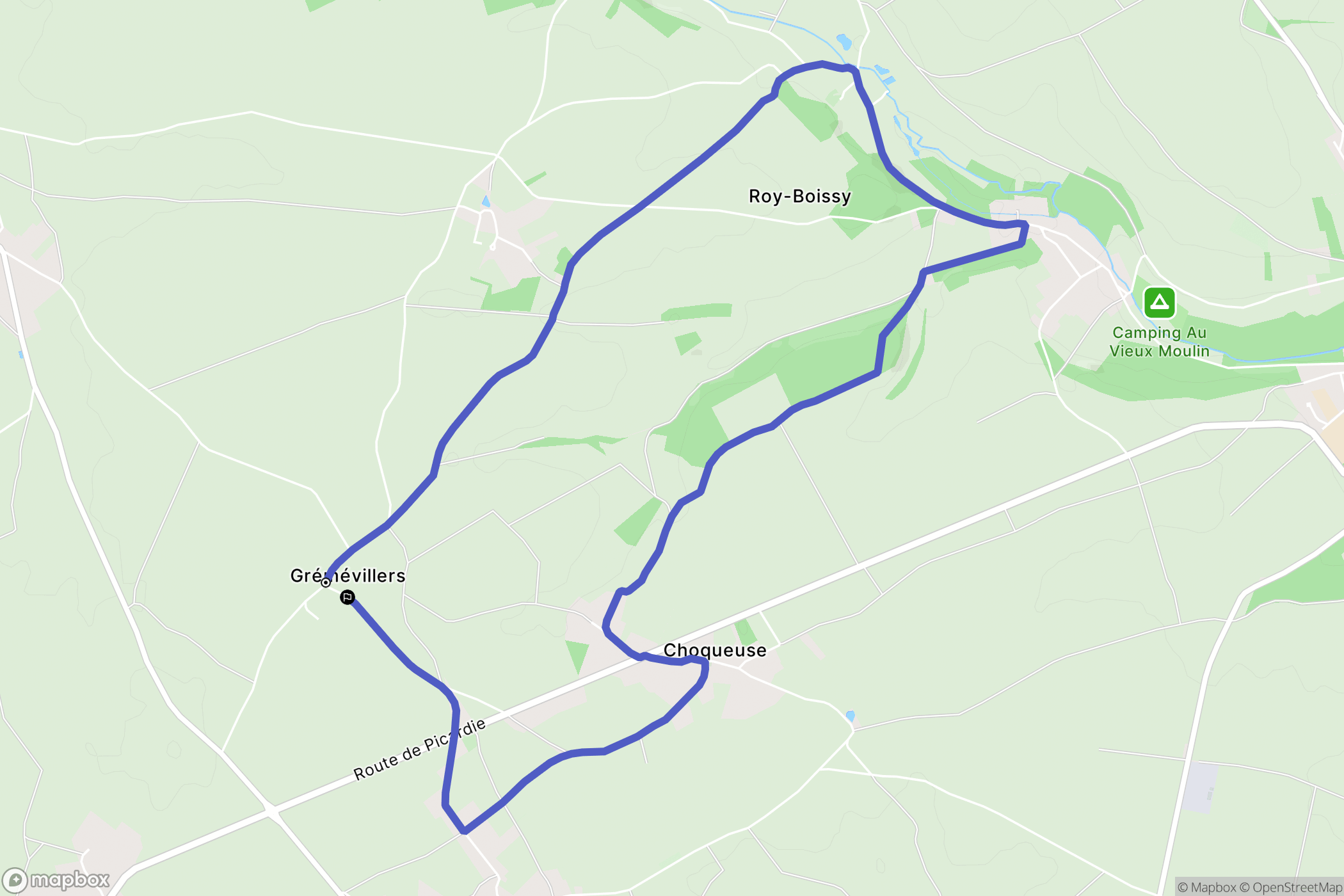 Grémévillers : carte du parcours de randonnée - France