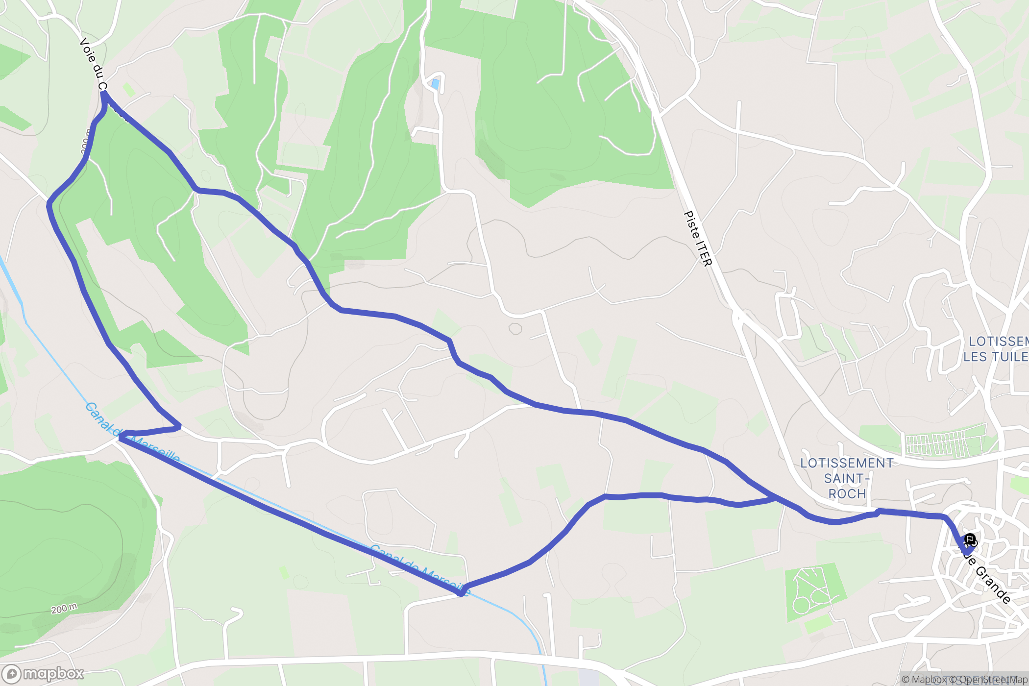 Lambesc : carte du parcours de randonnée - France