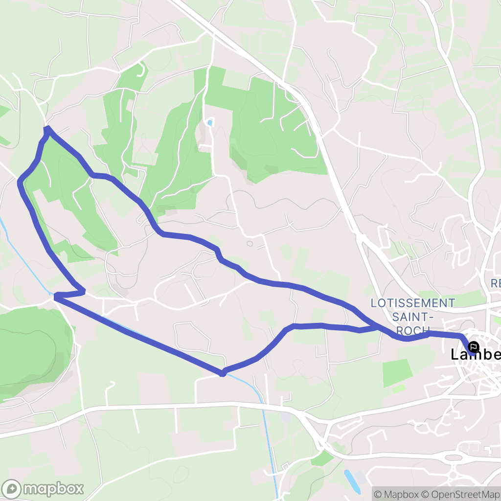 Lambesc : carte du parcours de randonnée - France