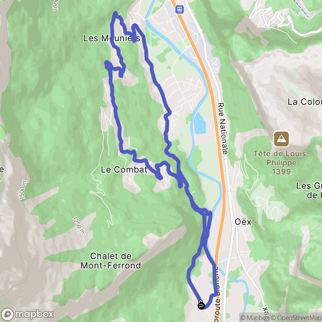 Sallanches : carte du parcours de randonnée - France