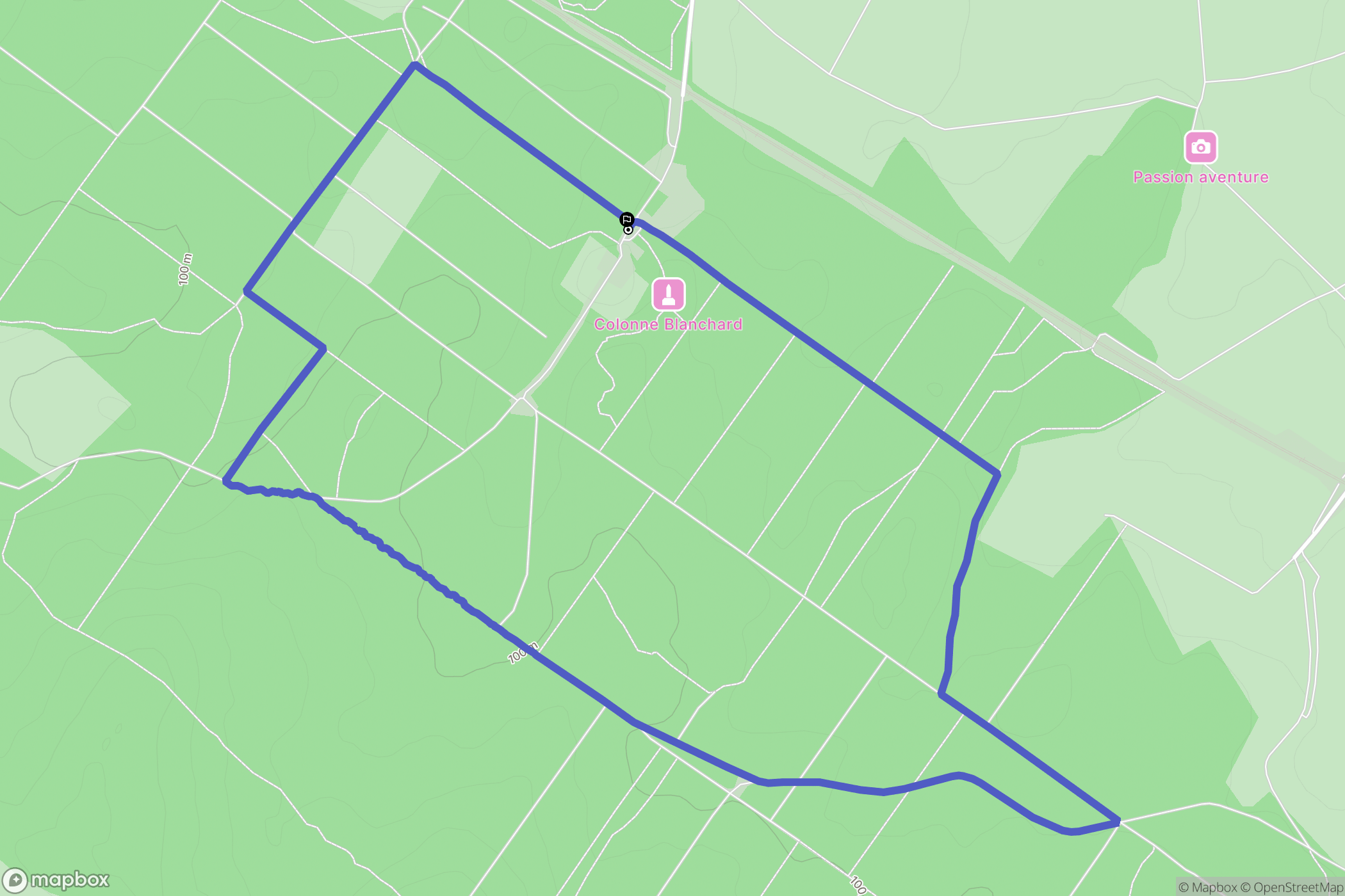 Guînes : carte du parcours de randonnée - France