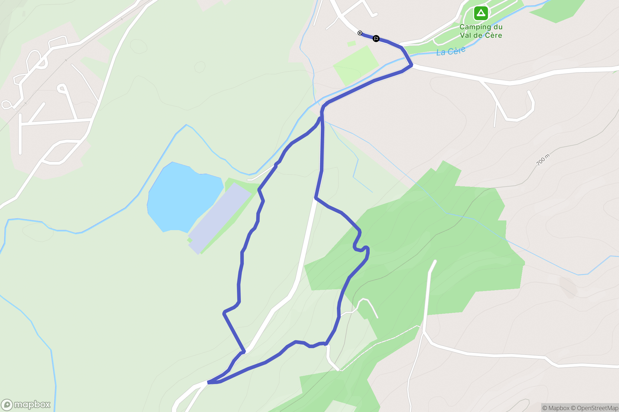 Polminhac : carte du parcours de randonnée - France