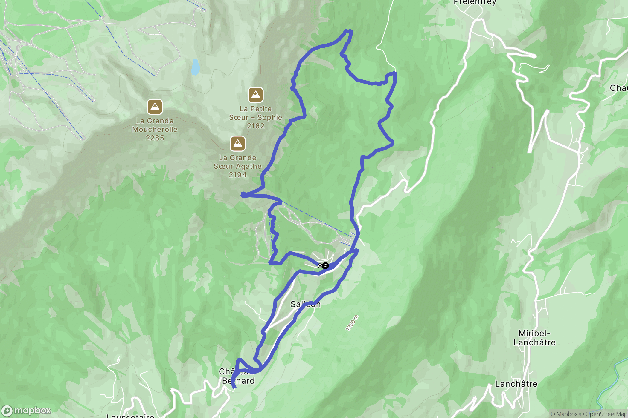 Château-Bernard : carte du parcours de randonnée - France