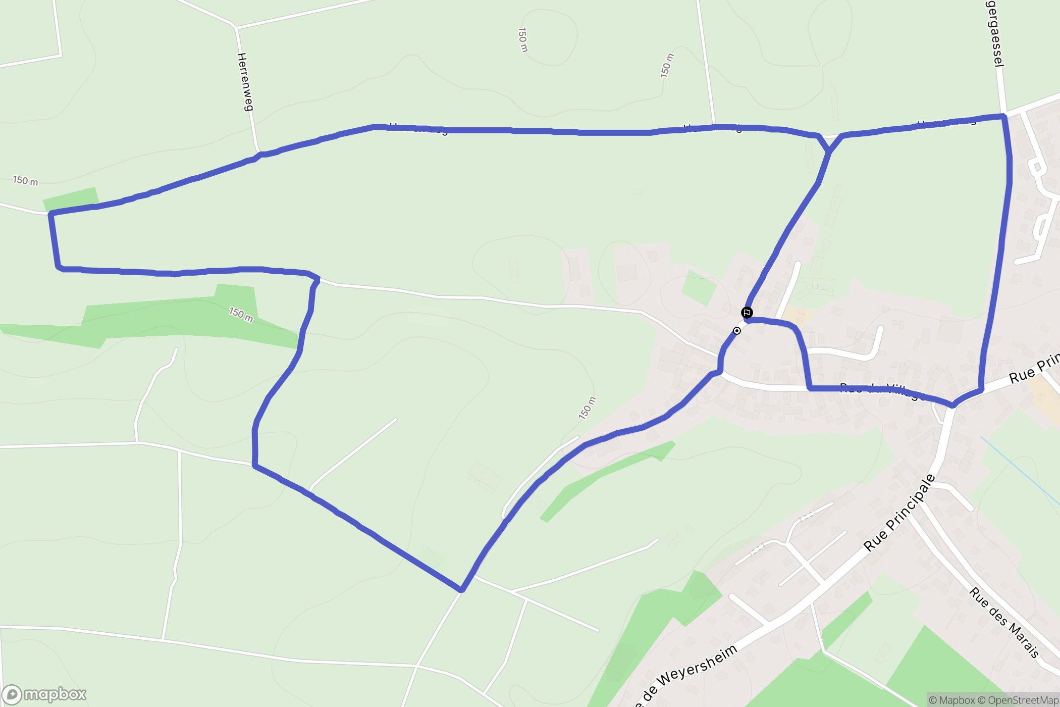 Kurtzenhouse : carte du parcours de randonnée - France