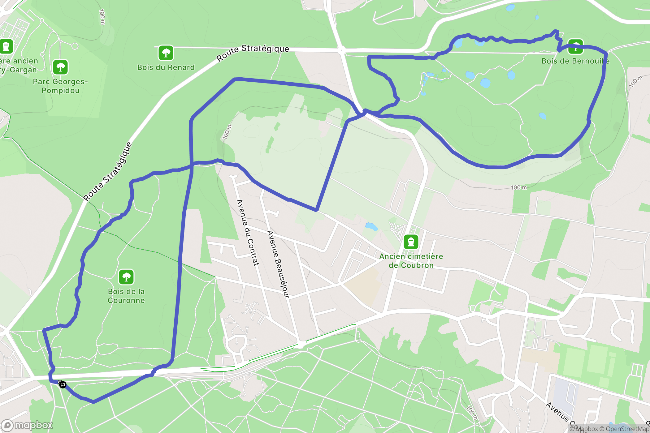 Clichy-sous-Bois : carte du parcours de randonnée - France