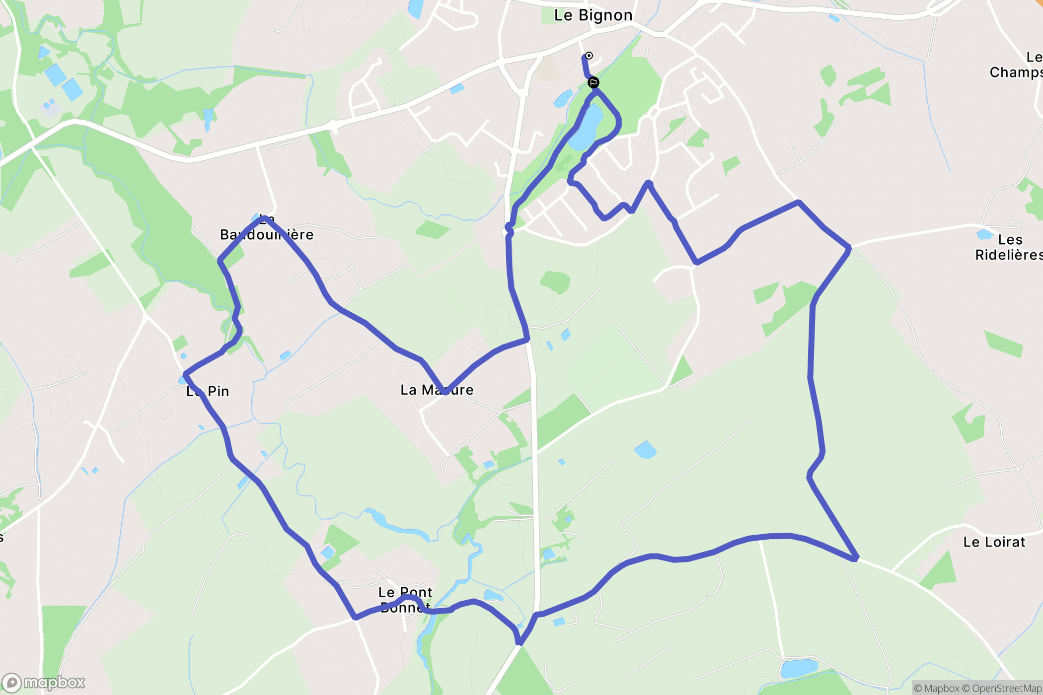 Le Bignon : carte du parcours de randonnée - France