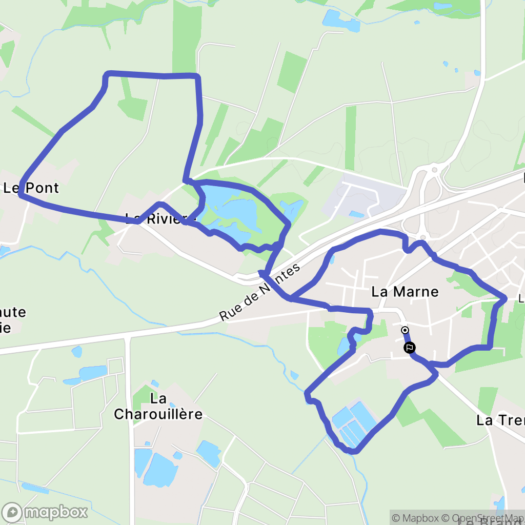 La Marne : carte du parcours de randonnée - France
