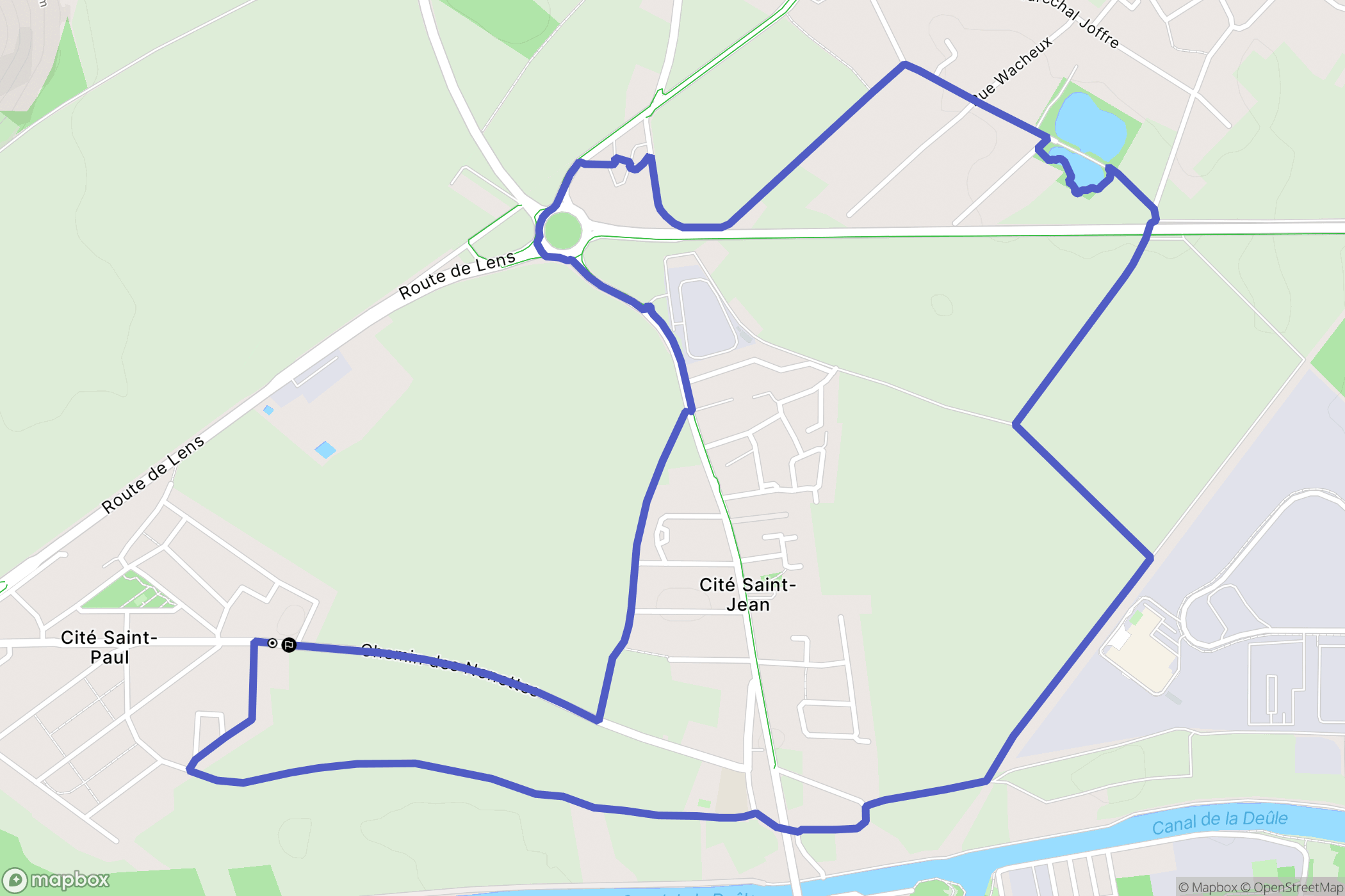 Carvin : carte du parcours de randonnée - France