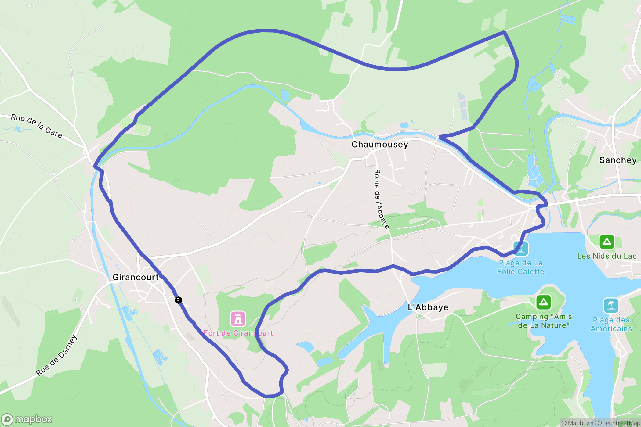 Girancourt : carte du parcours de randonnée - France