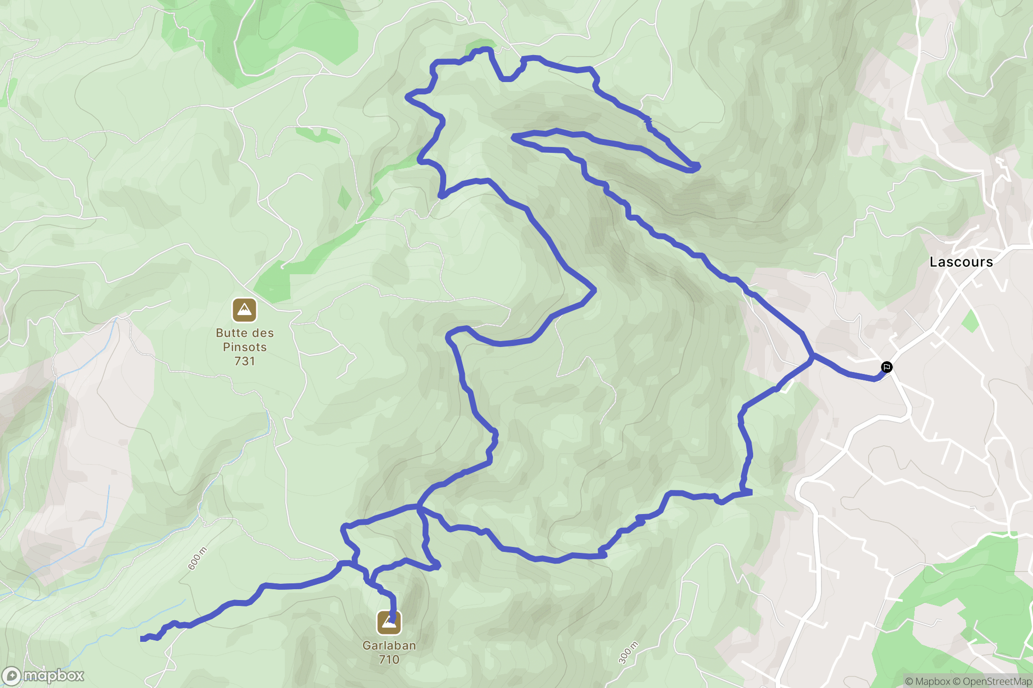 Roquevaire : carte du parcours de randonnée - France