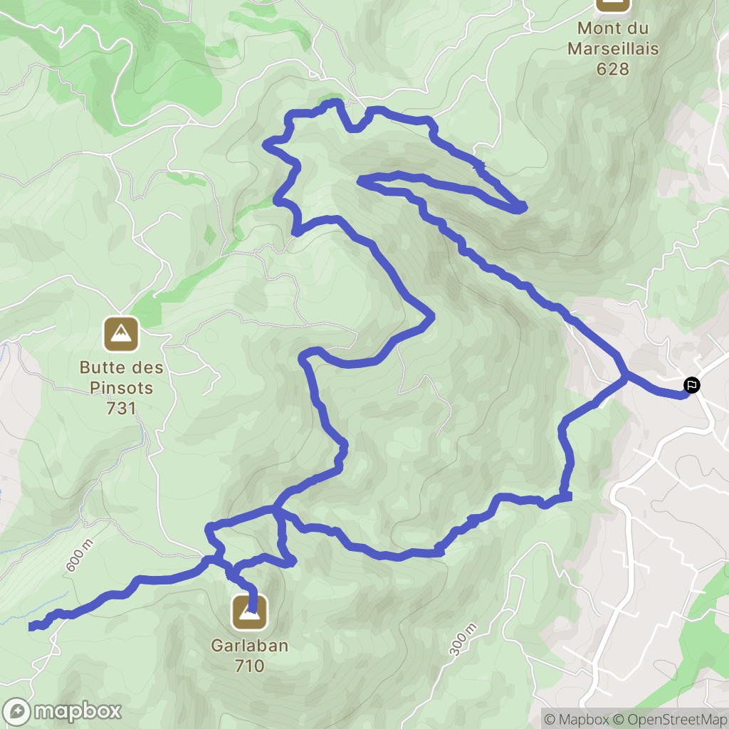 Roquevaire : carte du parcours de randonnée - France
