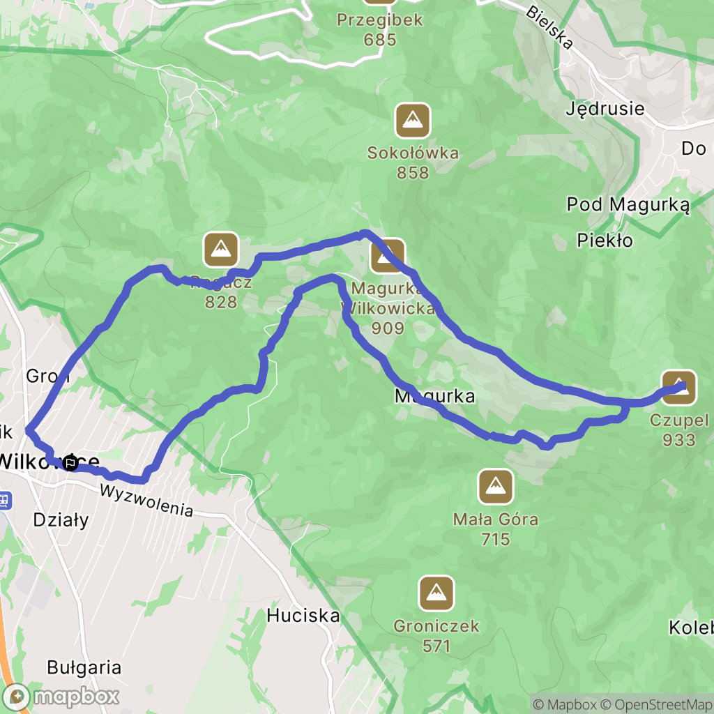 Wilkowice: mapa trasy - Poland