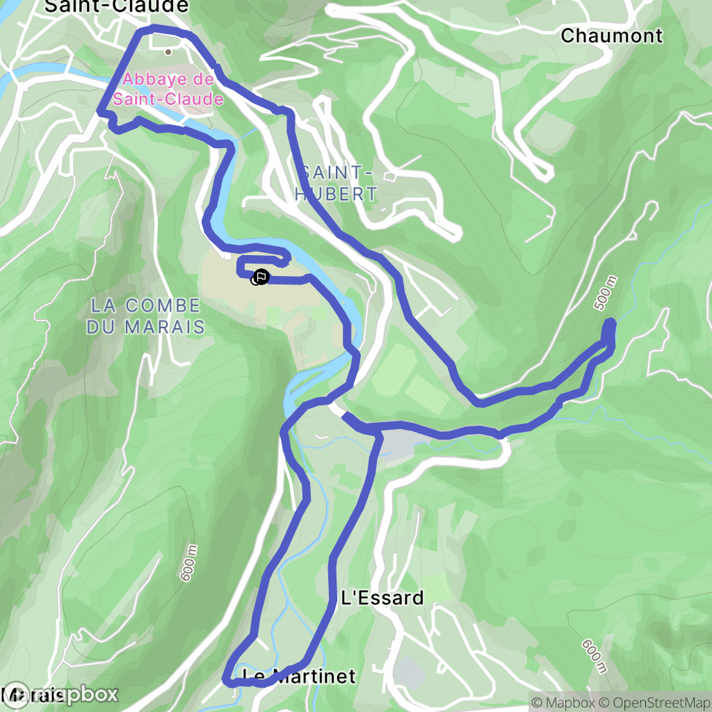 Saint-Claude : carte du parcours de randonnée - France