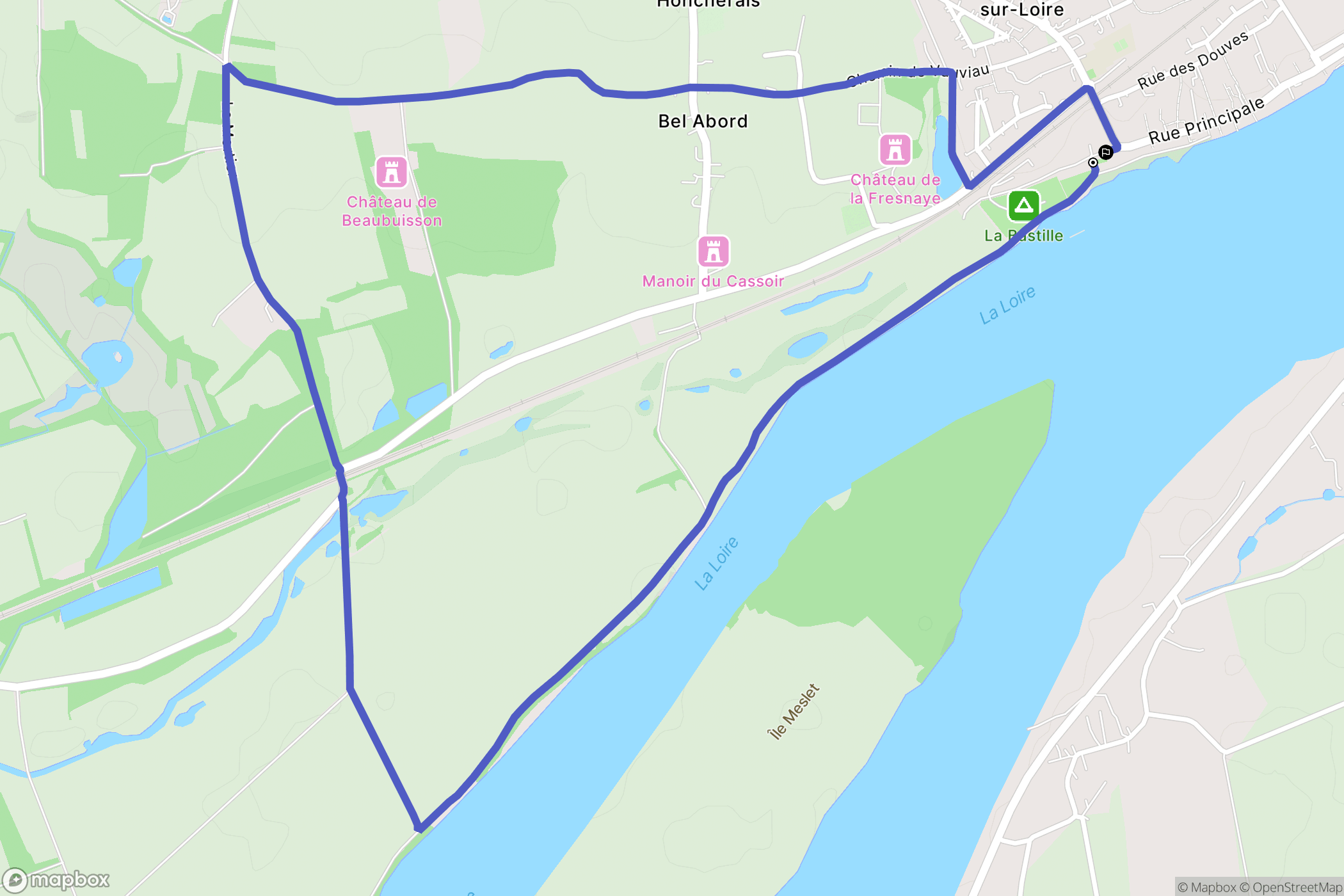 Ingrandes-le-Fresne-sur-Loire : carte du parcours de randonnée - France