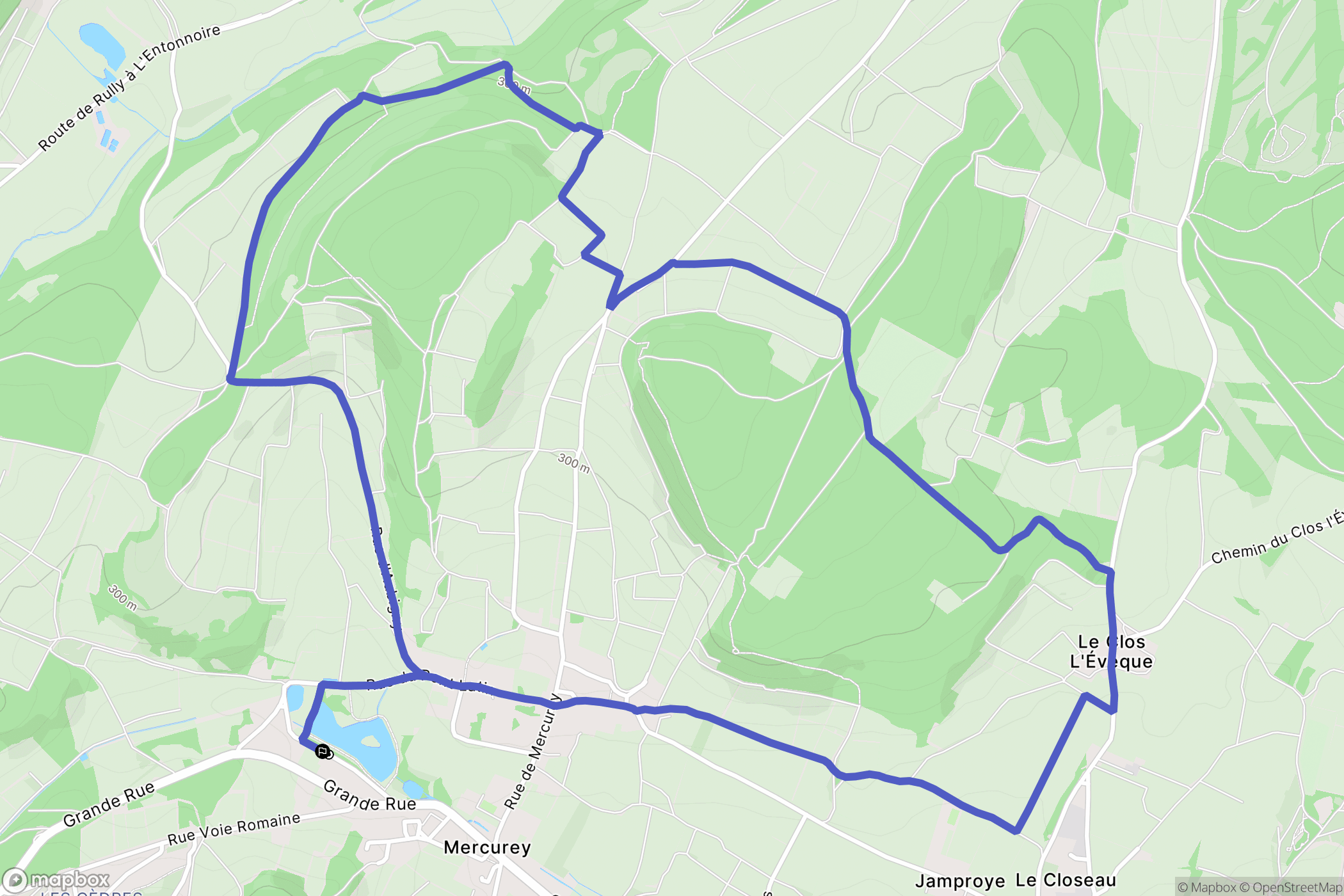 Mercurey : carte du parcours de randonnée - France