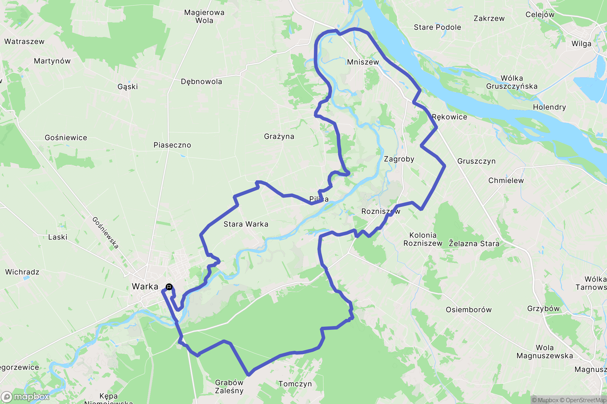 Warka: mapa trasy - Poland
