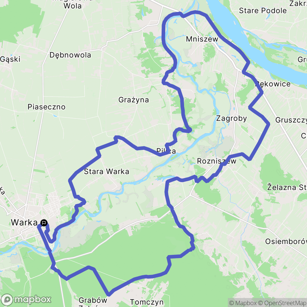 Warka: mapa trasy - Poland