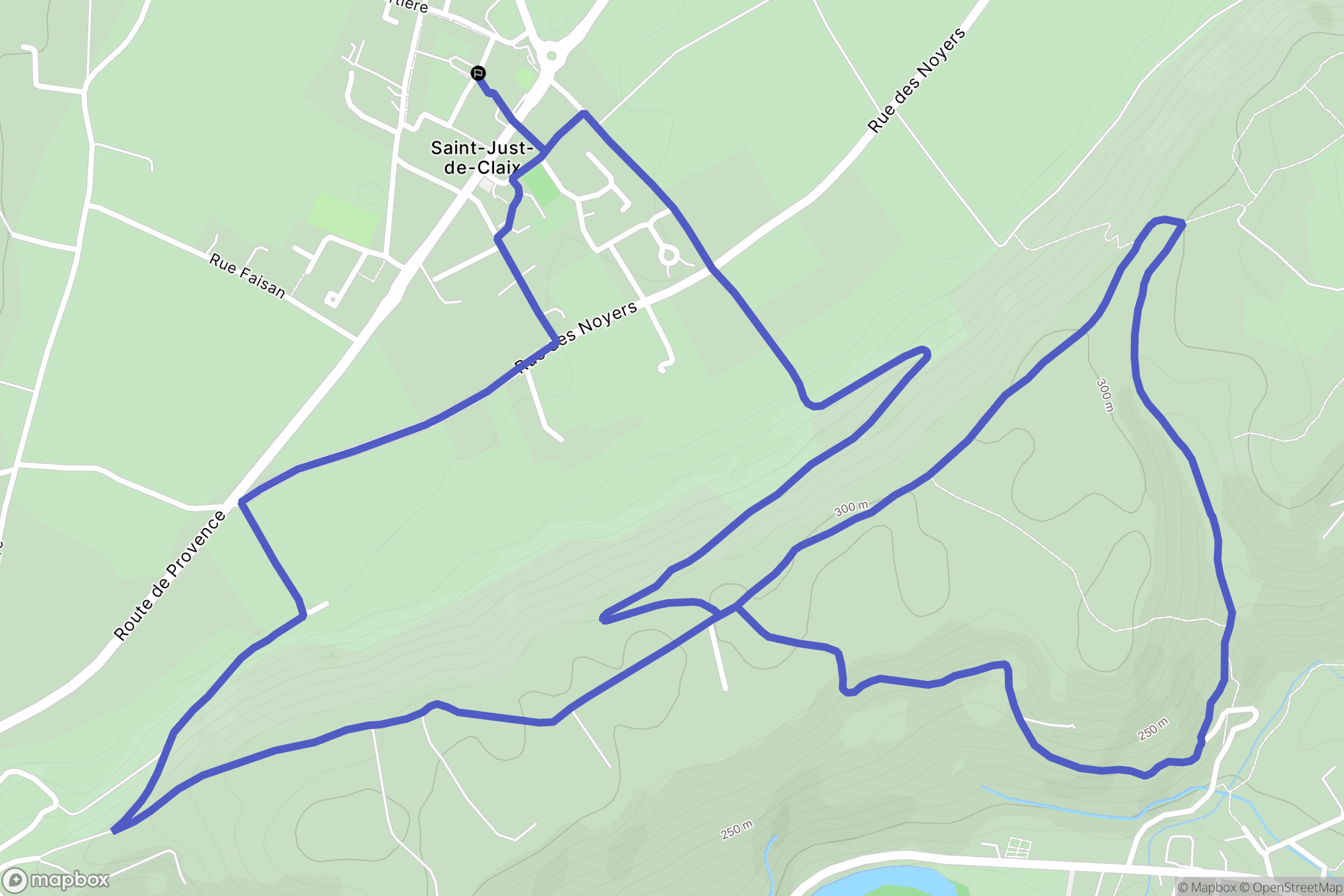 Saint-Just-de-Claix : carte du parcours de randonnée - France