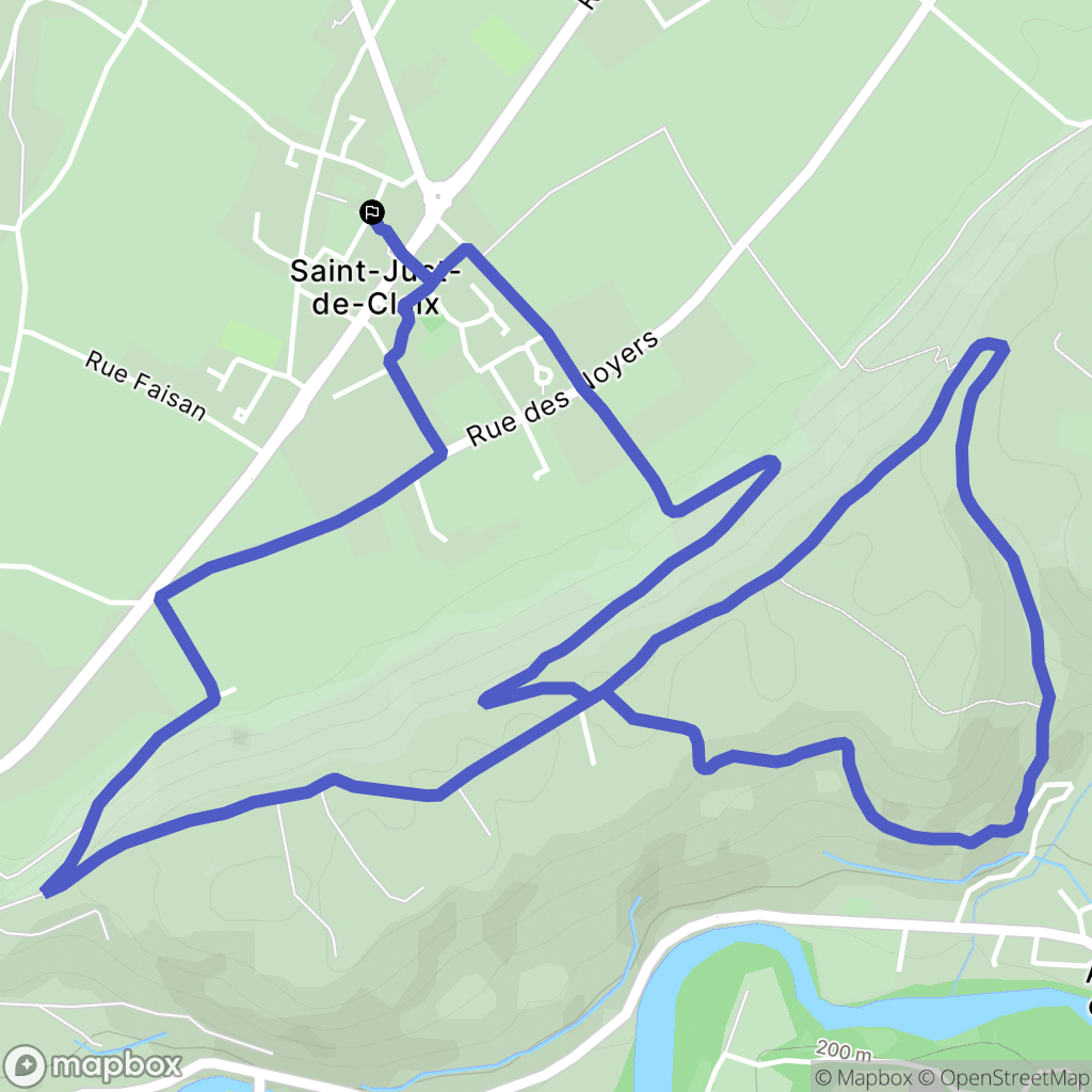 Saint-Just-de-Claix : carte du parcours de randonnée - France