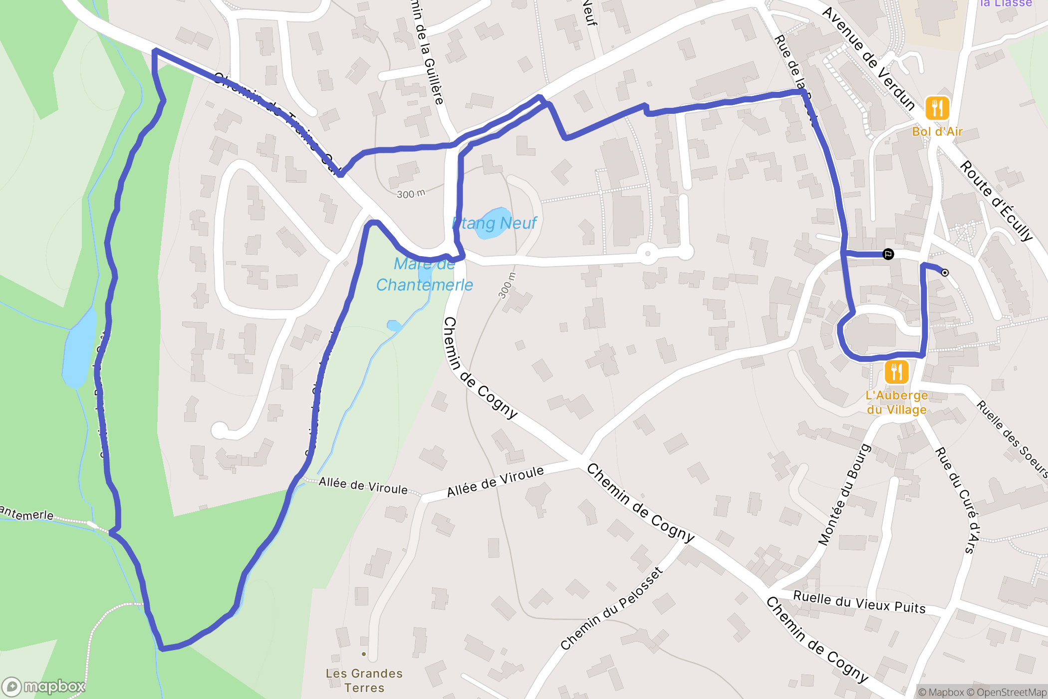 Dardilly : carte du parcours de randonnée - France