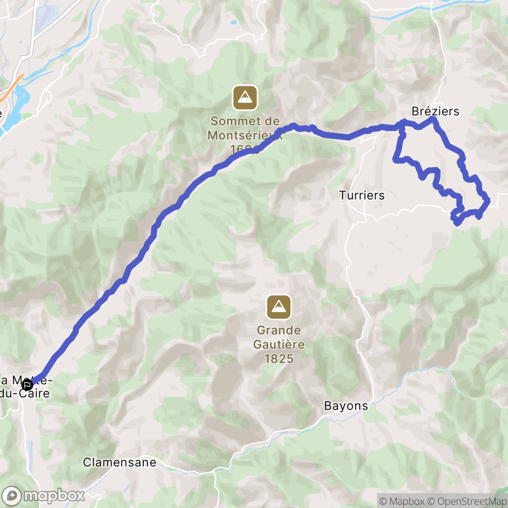 La Motte-du-Caire : carte du parcours de randonnée - France
