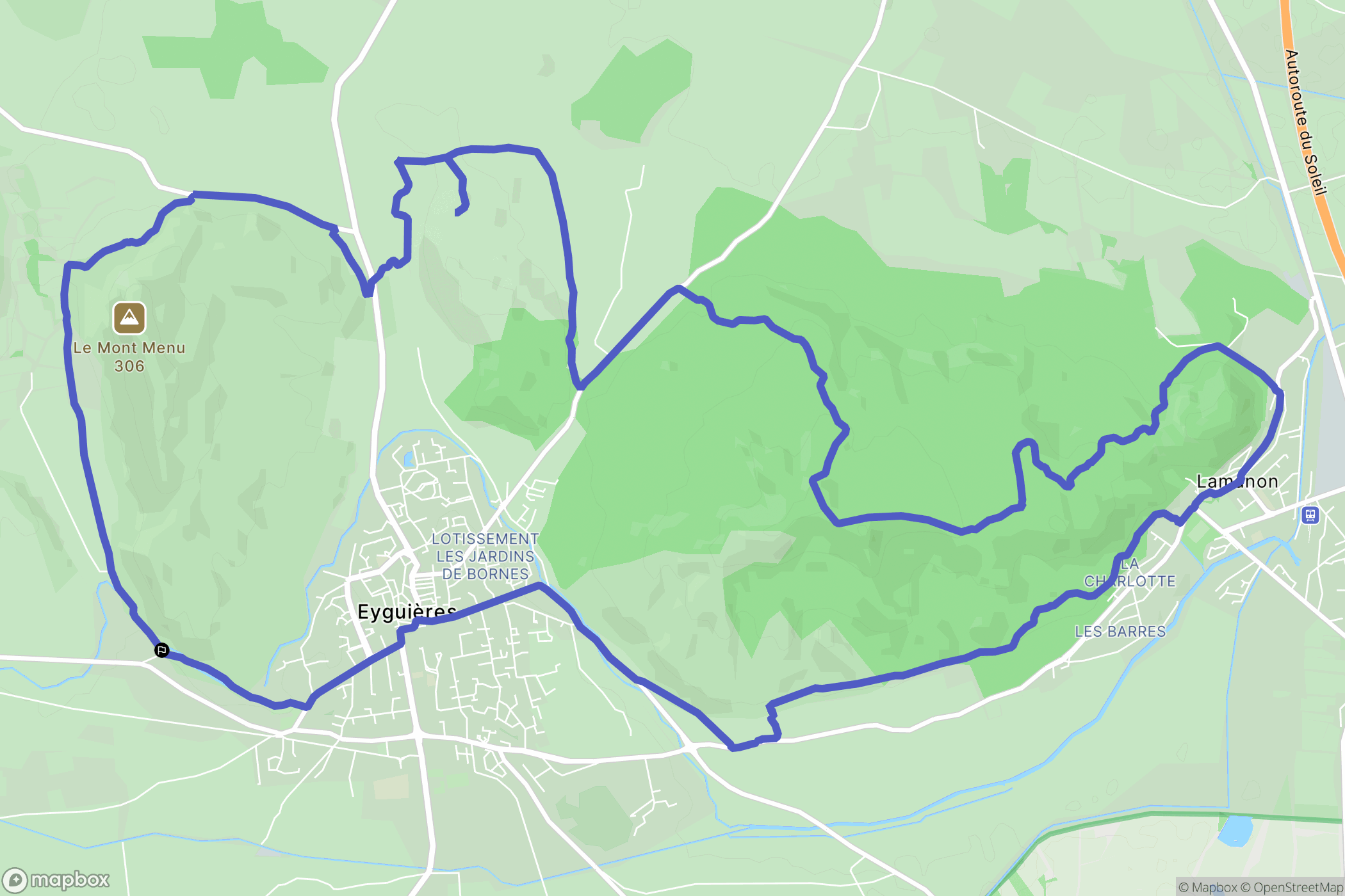 Eyguières : carte du parcours de randonnée - France