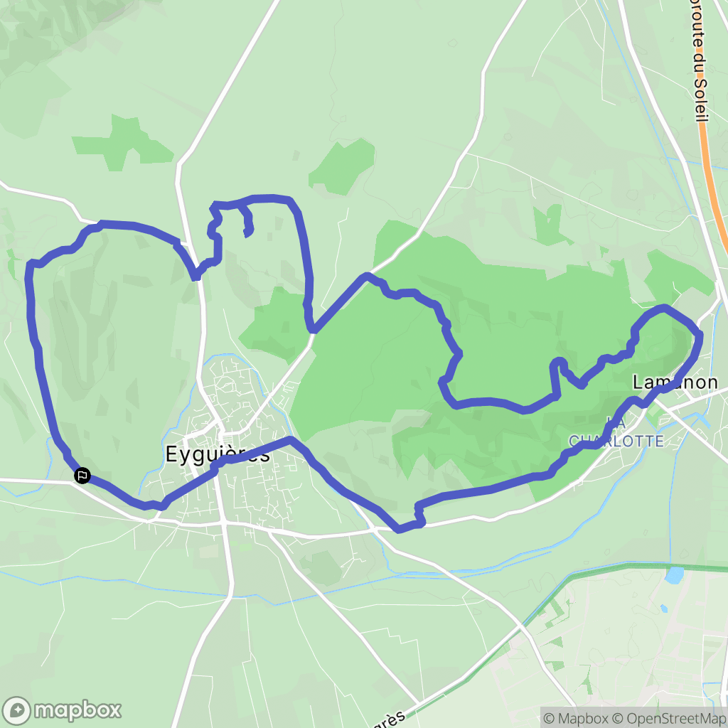 Eyguières : carte du parcours de randonnée - France
