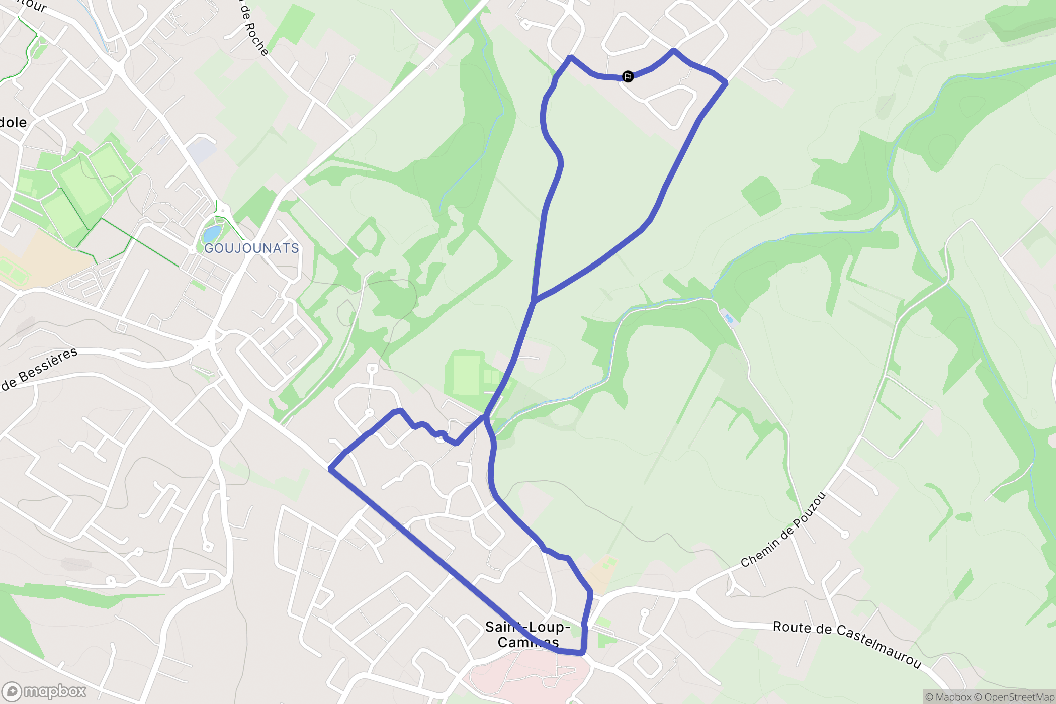 Montberon : carte du parcours de randonnée - France