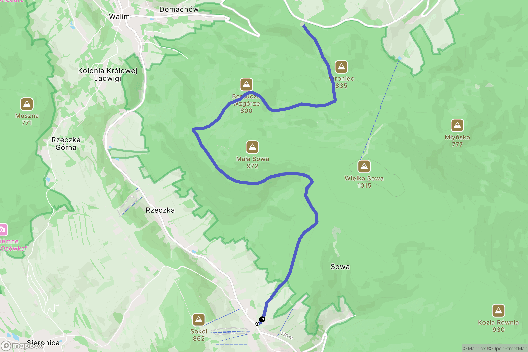 Rzeczka: mapa trasy - Poland