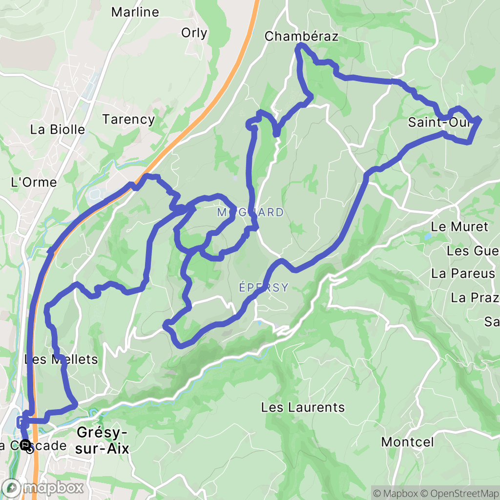 Grésy-sur-Aix : carte du parcours de randonnée - France