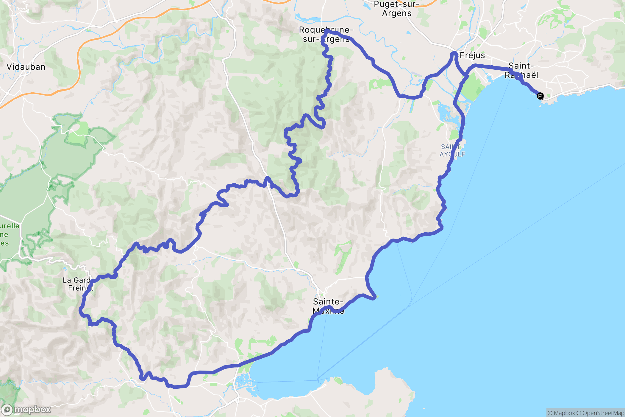 Saint-Raphaël : carte du parcours de randonnée - France