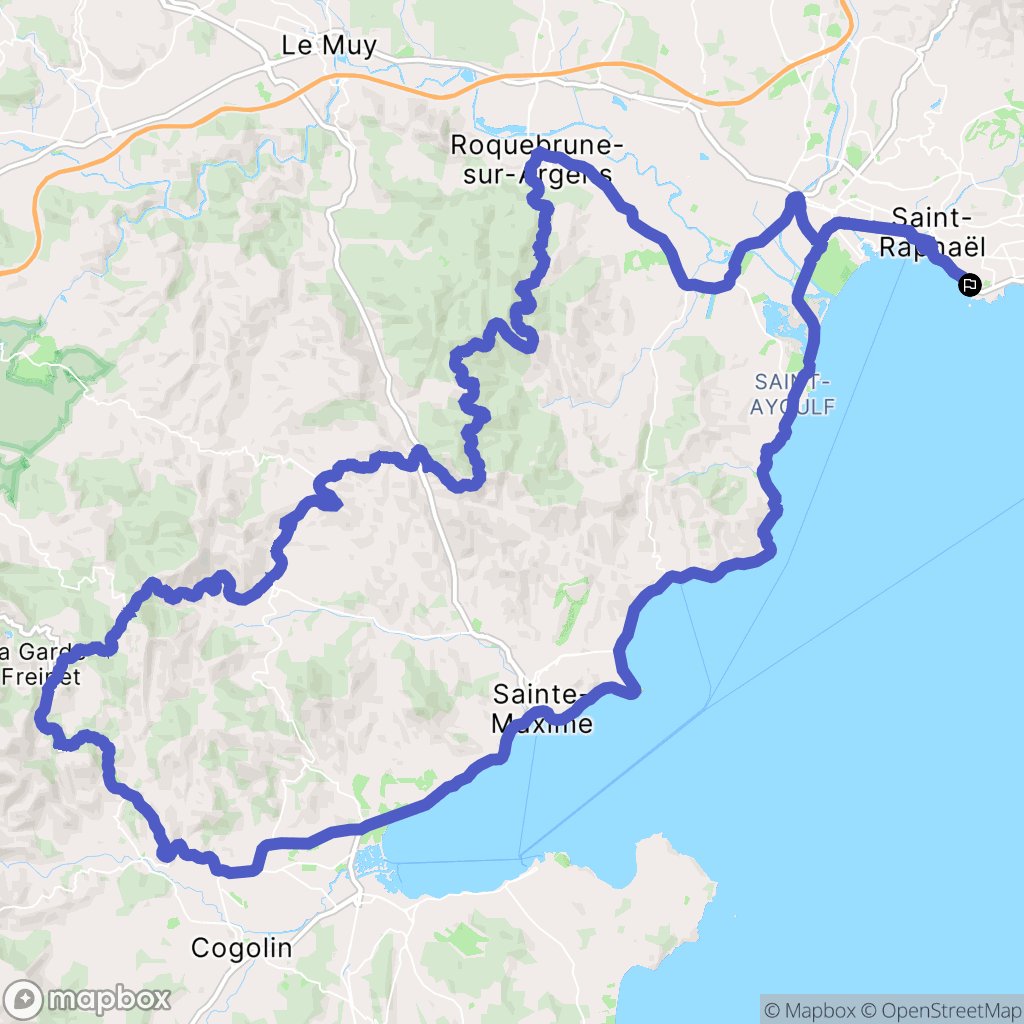 Saint-Raphaël : carte du parcours de randonnée - France