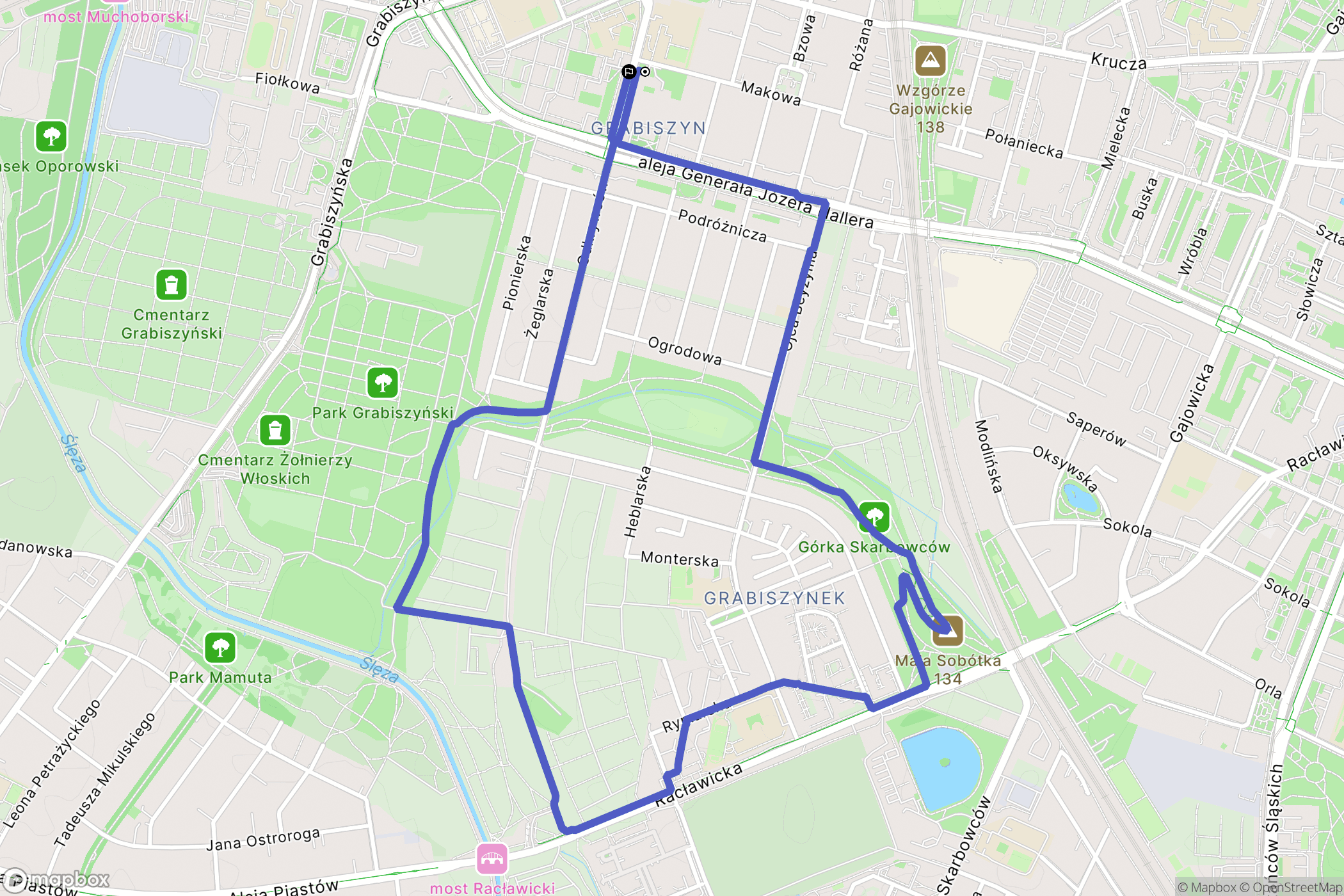 Wrocław: mapa trasy - Poland