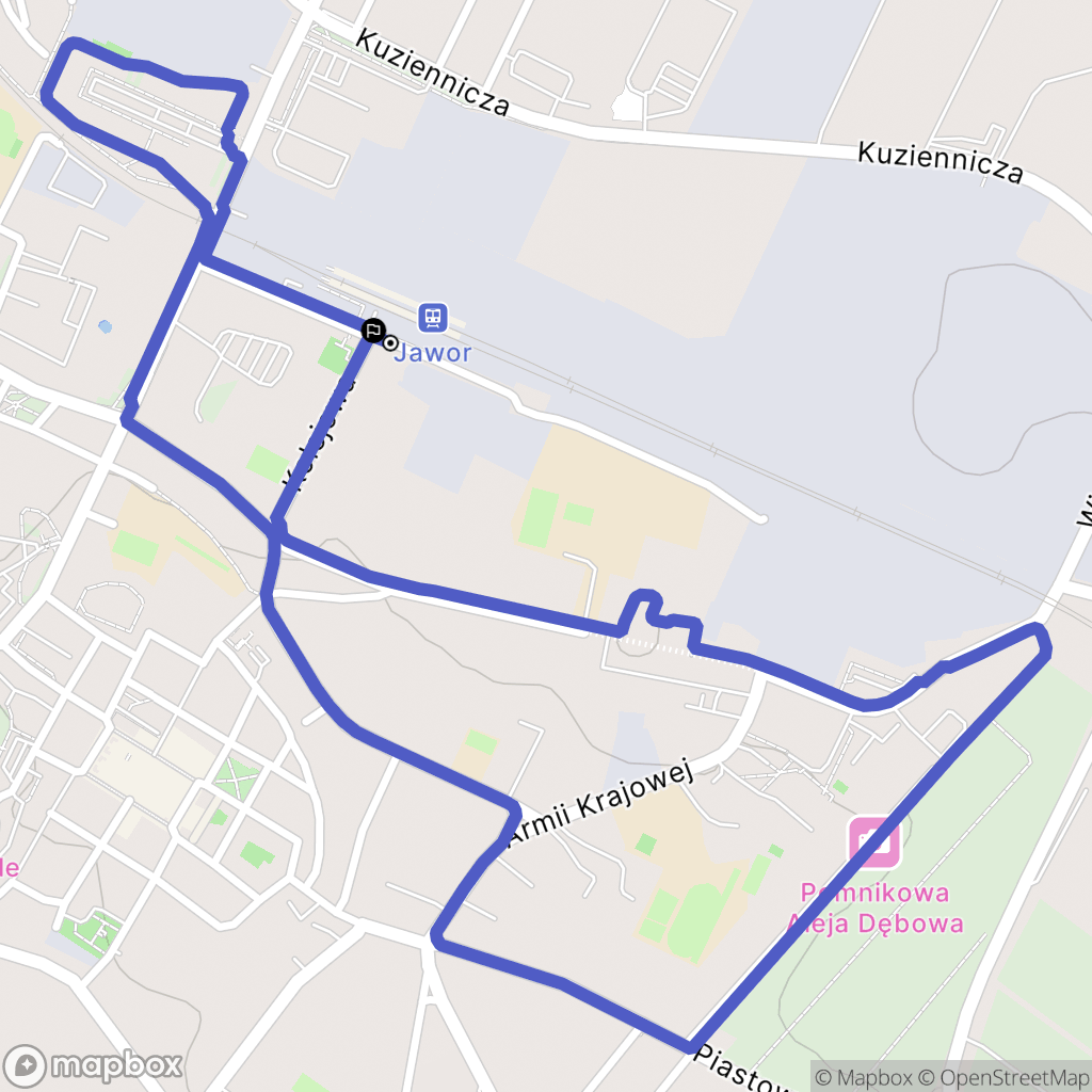 Jawor: mapa trasy - Poland