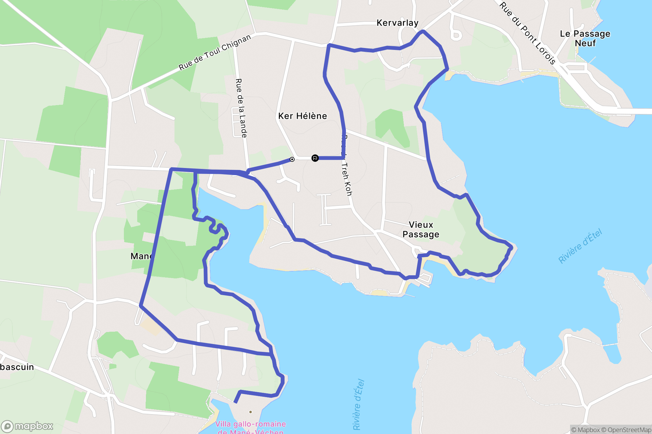 Plouhinec : carte du parcours de randonnée - France