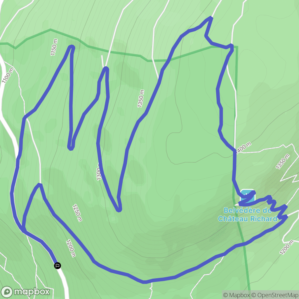 Nances : carte du parcours de randonnée - France